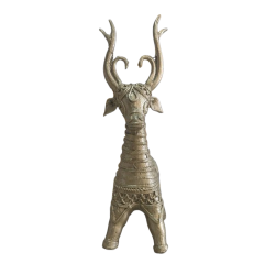 Dhokra Metal Art Deer Standing Showpiece for Decor & Gifting – Brass Tribal Figurine